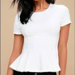Lulu’s White Peplum Top